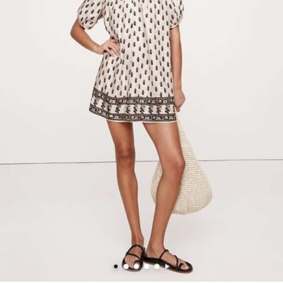 Banana Republic Viscose-Linen Block Print Mini Dress (Size Large) - Picture 2 of 5